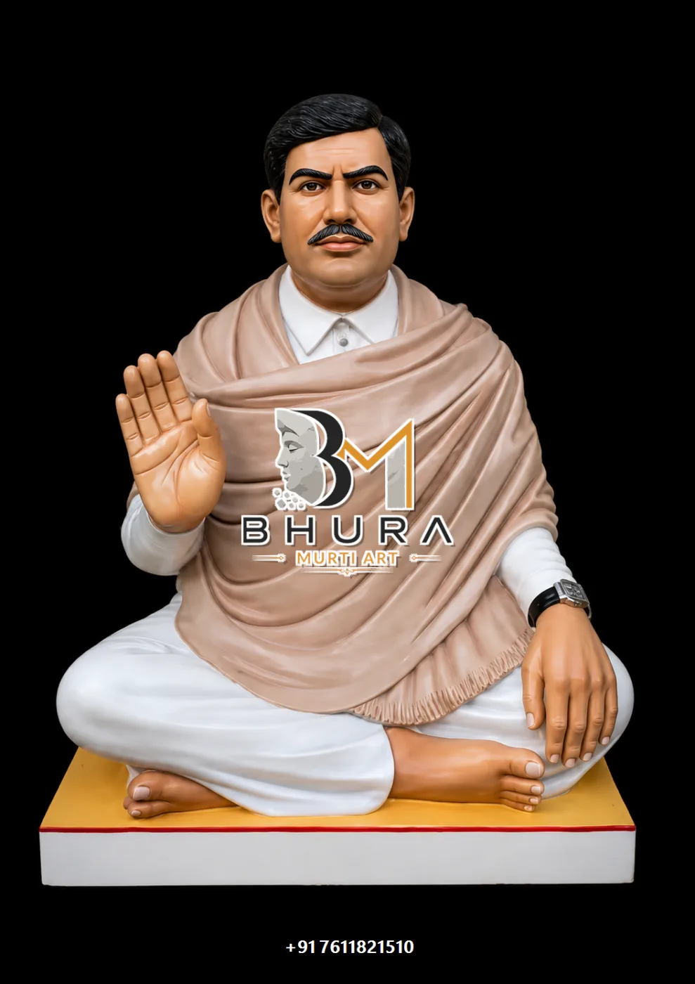 Traditional Guru Meditation Statue Collection - handcrafted design variant 3