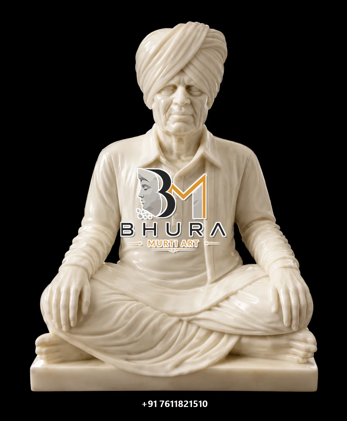 Traditional Guru Meditation Statue Collection - handcrafted design variant 4