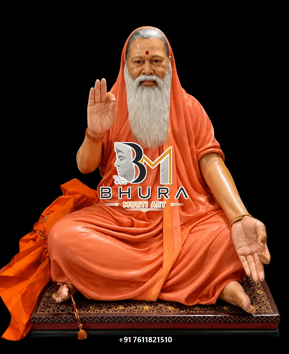 Saffron Saint Seated Statue Collection - handcrafted design variant 3
