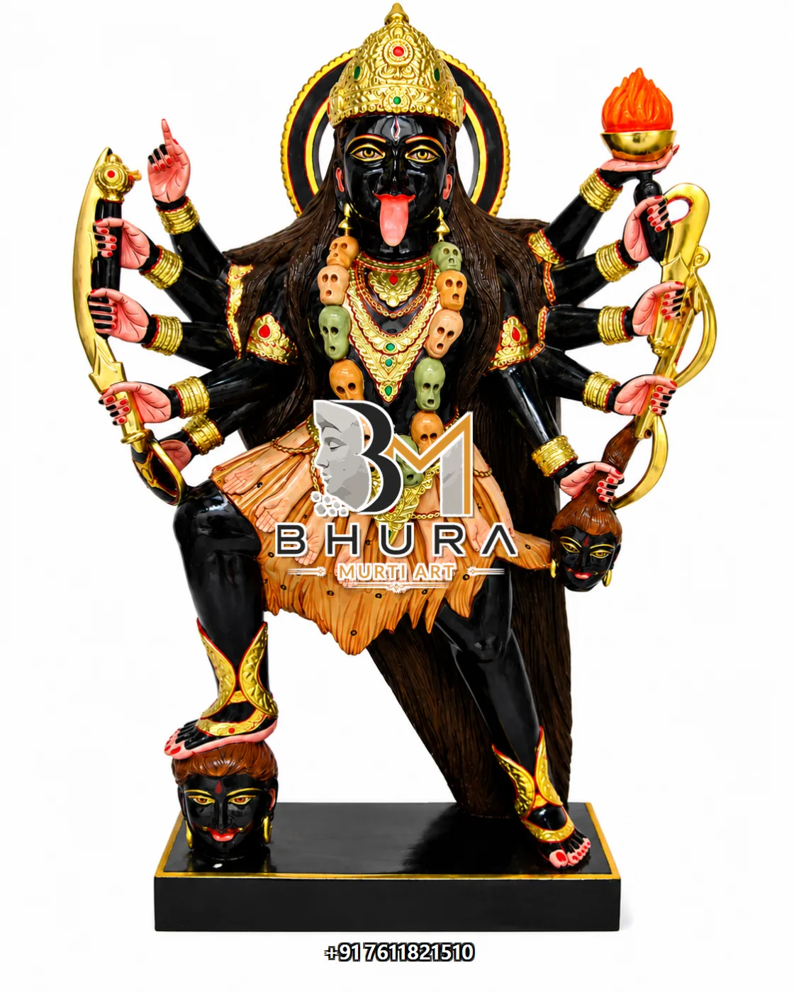 Kali Maa Marble Statue without Shiva - marble statue design view 4