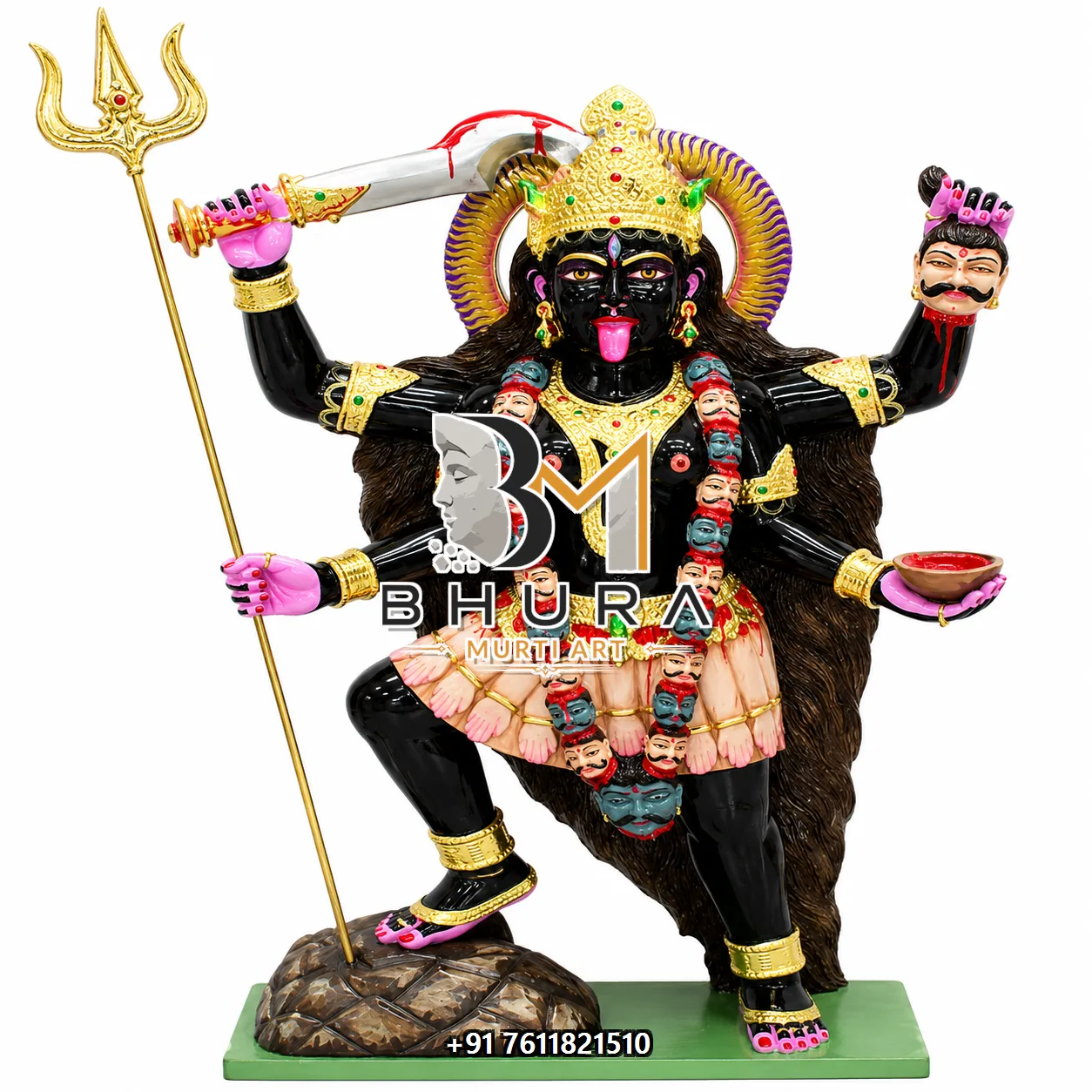 Kali Maa Marble Statue without Shiva - marble statue design view 5