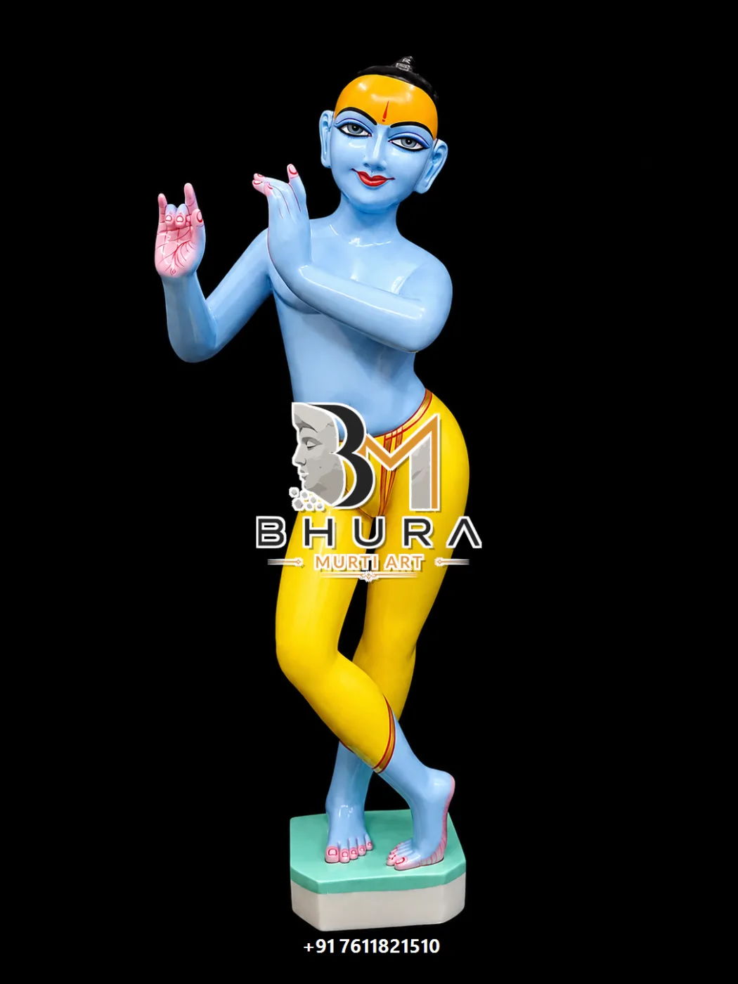 Devotional Krishna Bhagwan Murti Collection - handcrafted marble design view 4