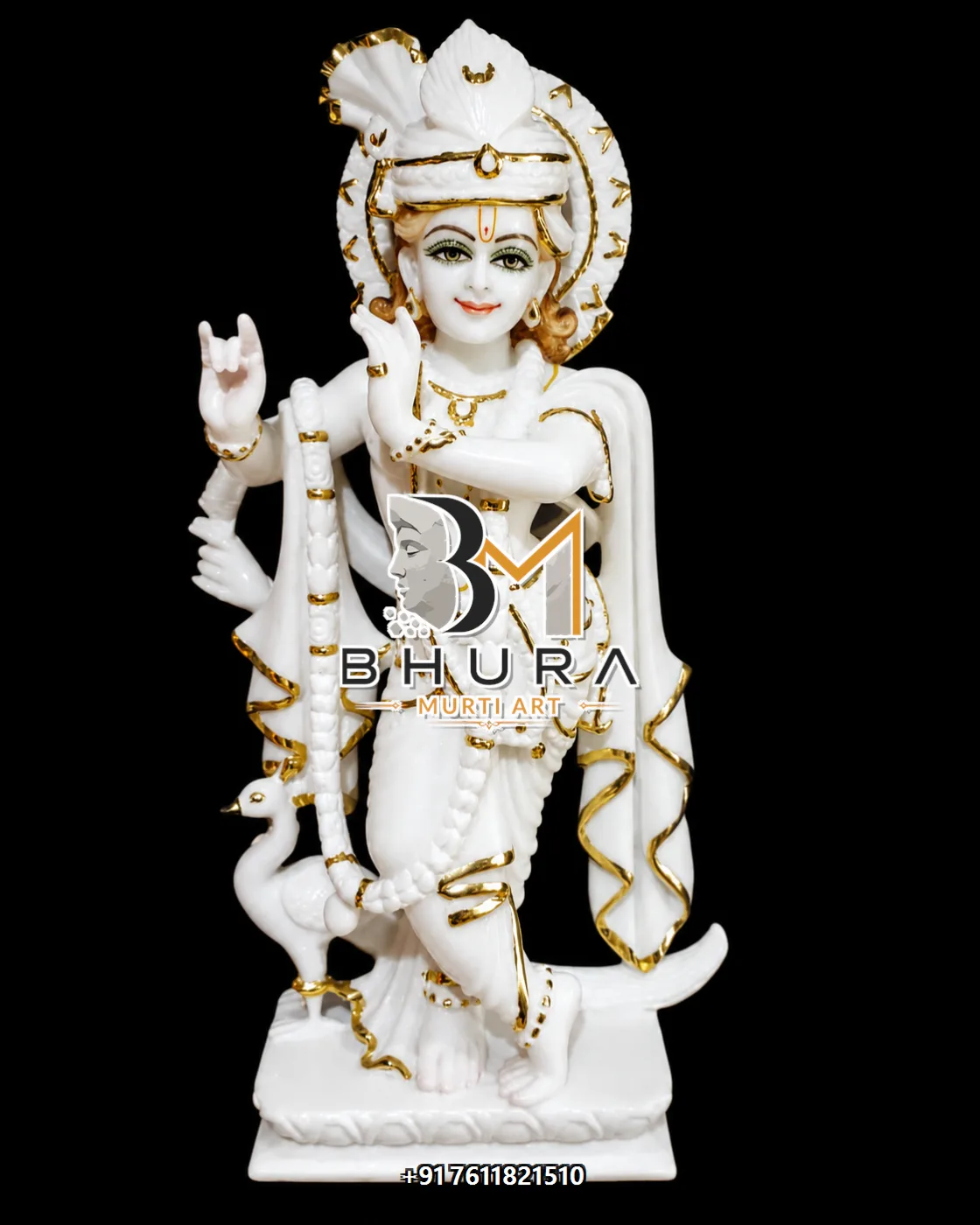 Decorative Lord Krishna Statue Collection - handcrafted marble design view 2