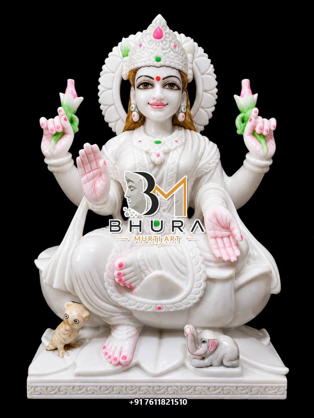 Divine Lakshmi Devi Devotional Murti Collection - handcrafted marble design view 2
