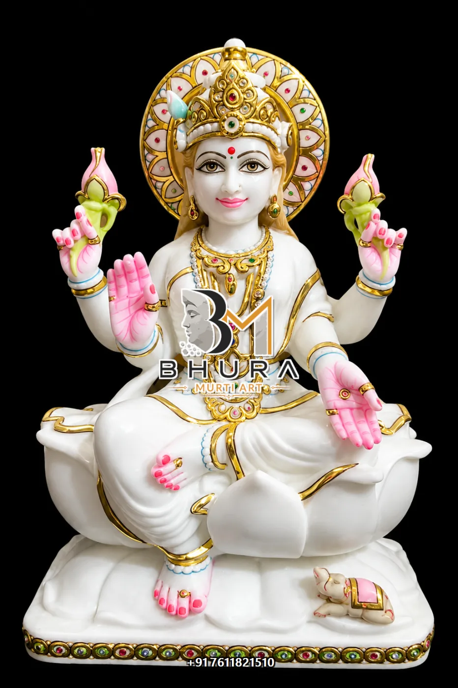 Divine Lakshmi Devi Devotional Murti Collection - handcrafted marble design view 5