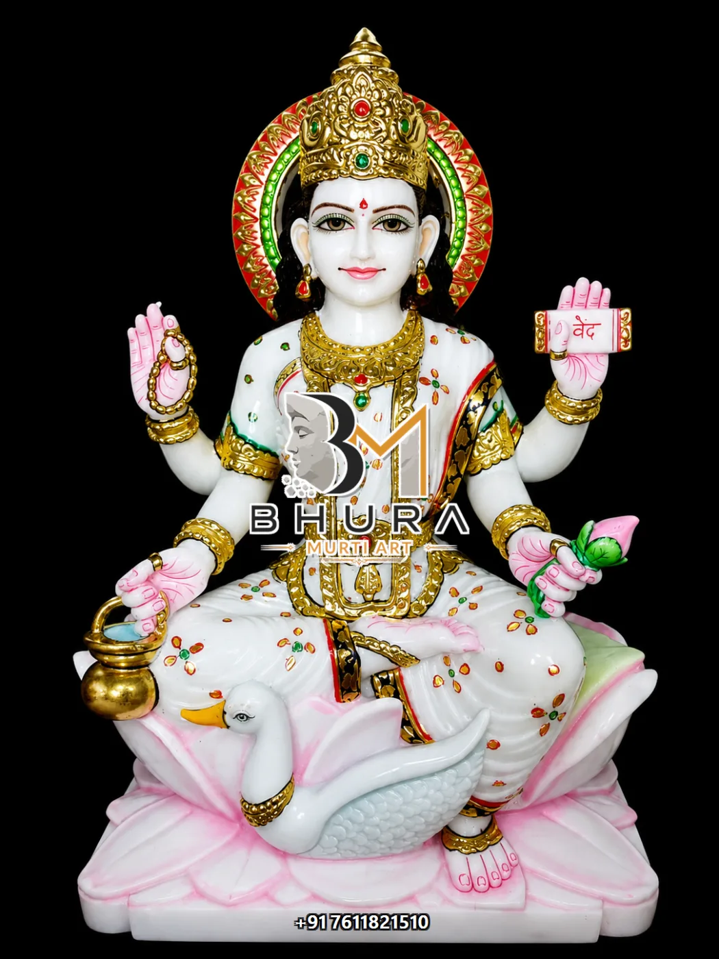 Premium Mahalaxmi Marble Sculpture Collection - handcrafted marble design view 4