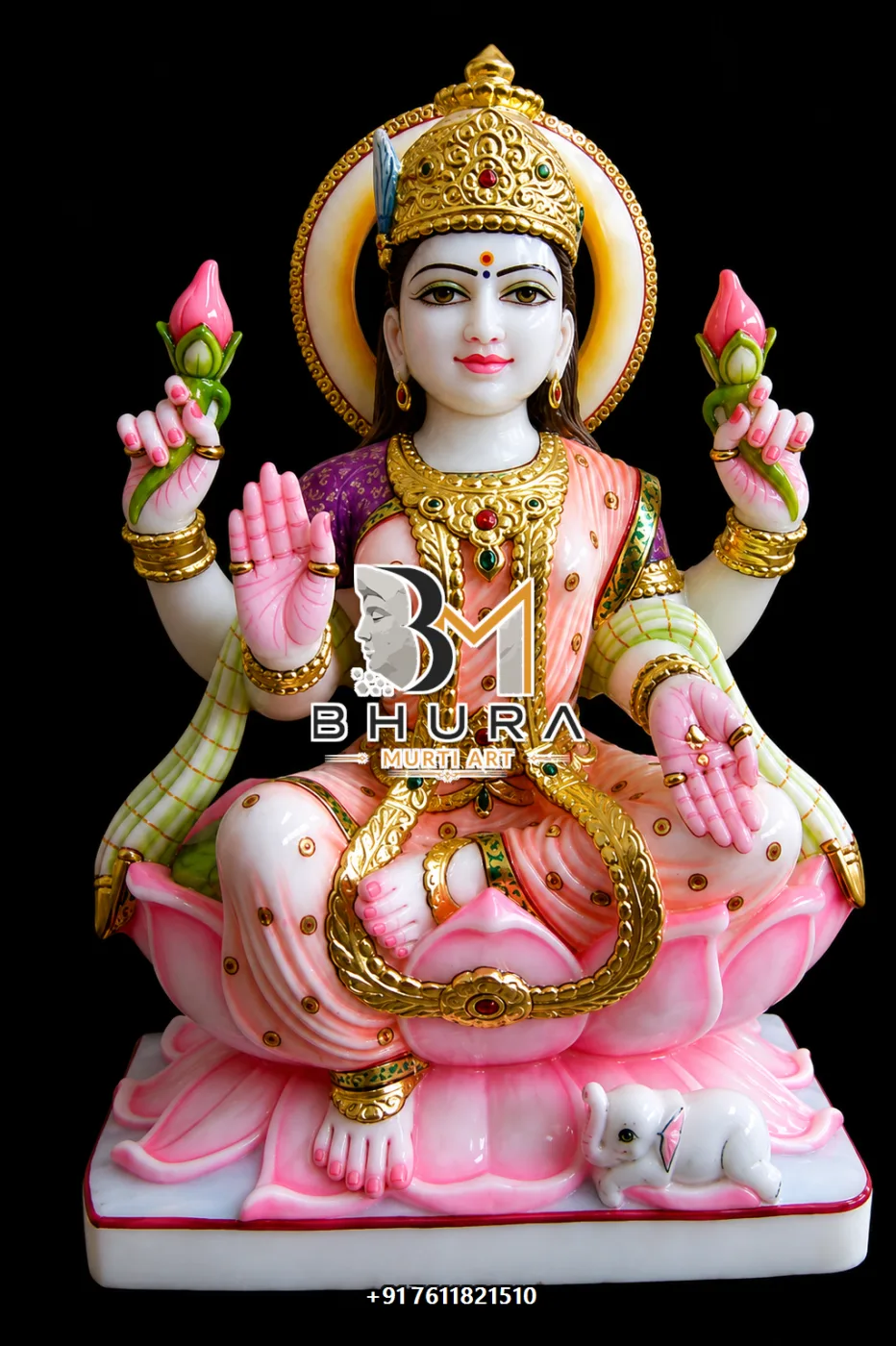 Devotional Laxmi Mata Sculpture Collection - handcrafted marble design view 5