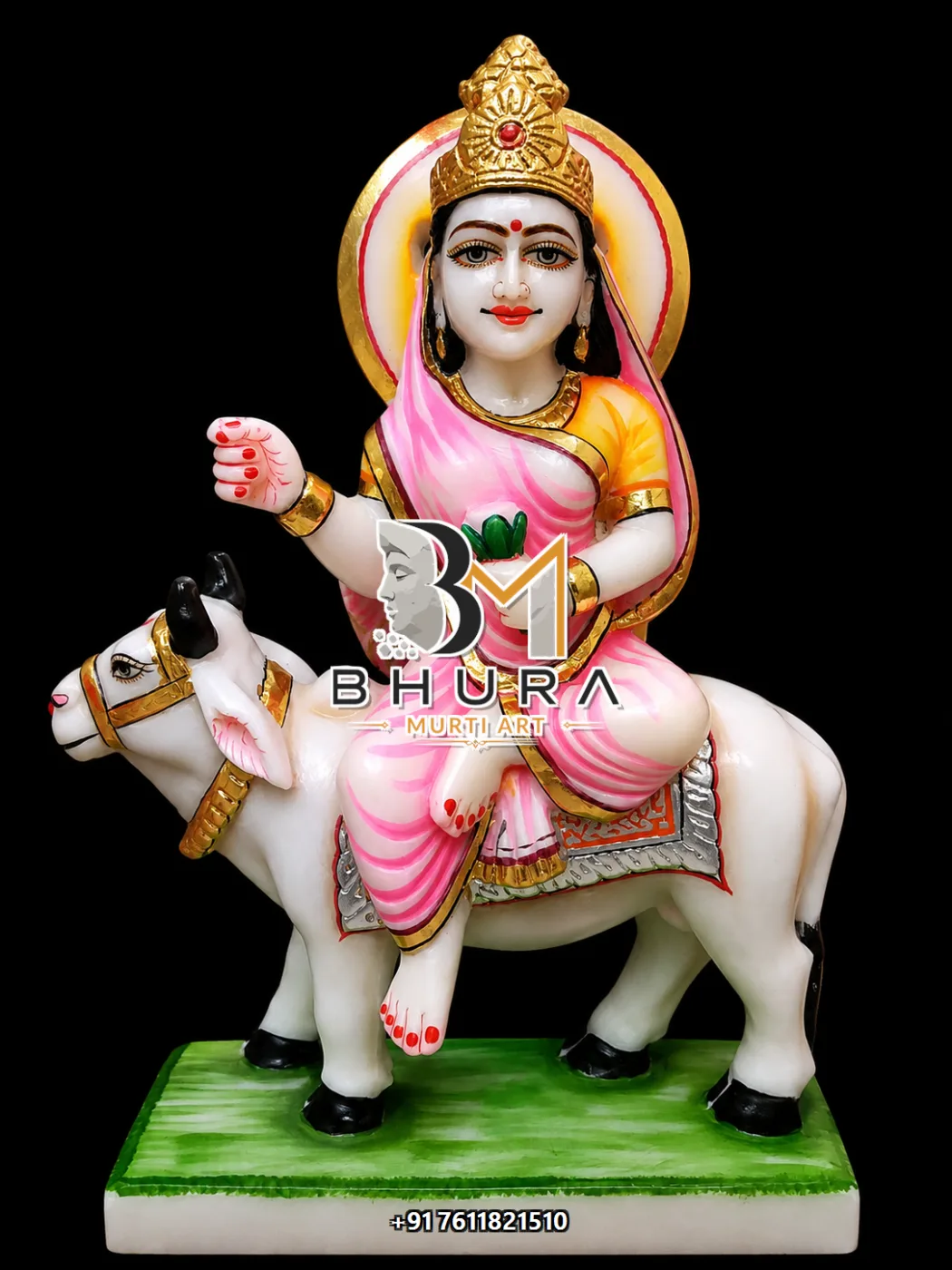 Nine Forms of Goddess Durga Murti Collection - handcrafted marble design view 2