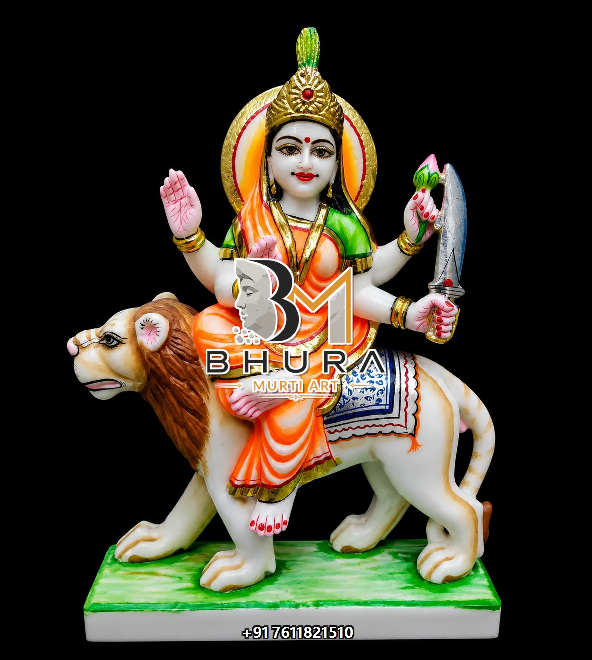 Nine Forms of Goddess Durga Murti Collection - handcrafted marble design view 4