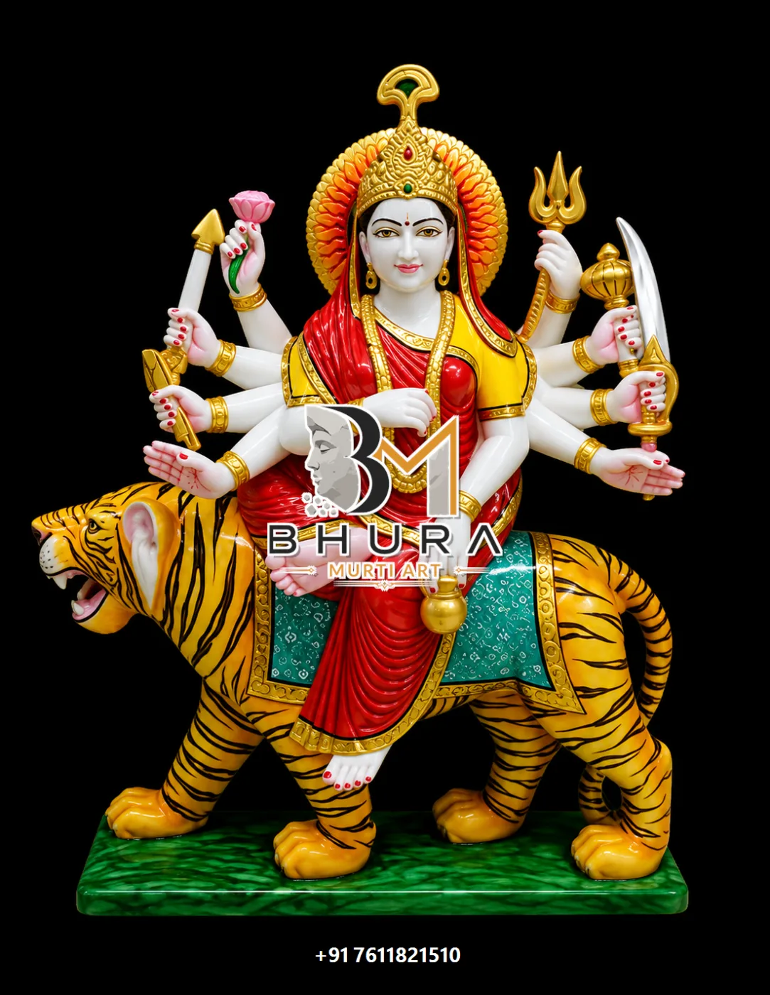 Divine Nav Durga Marble Sculpture Collection - handcrafted marble design view 2
