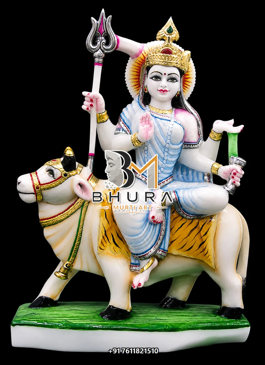Premium Nine Goddess Durga Murti Collection - handcrafted marble design view 2