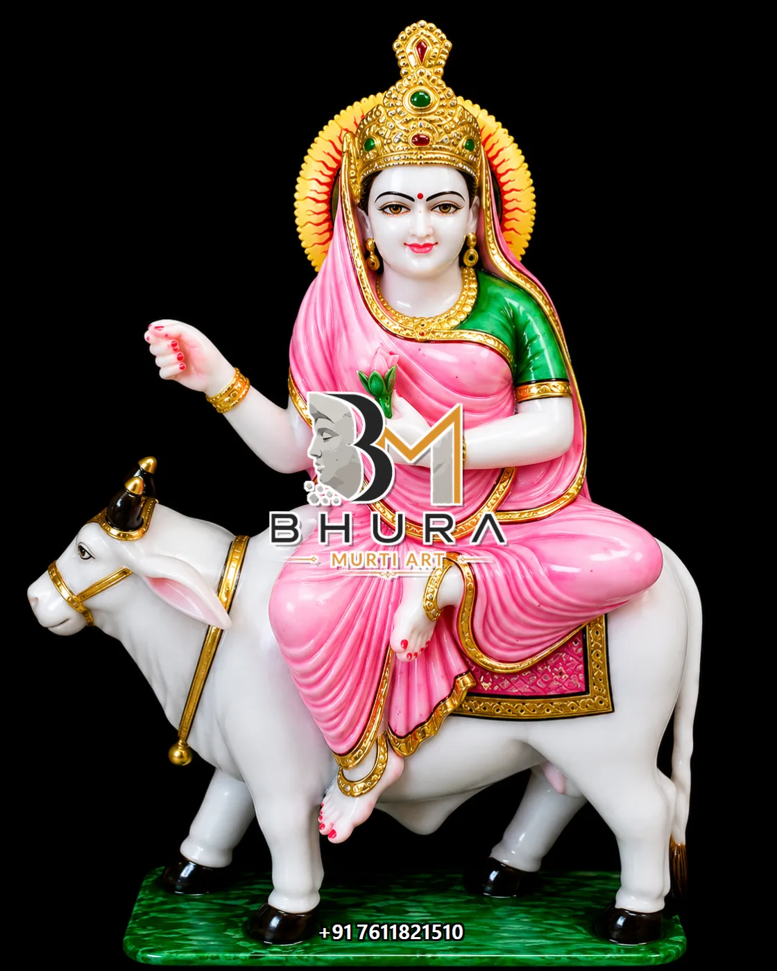Premium Nine Goddess Durga Murti Collection - handcrafted marble design view 3