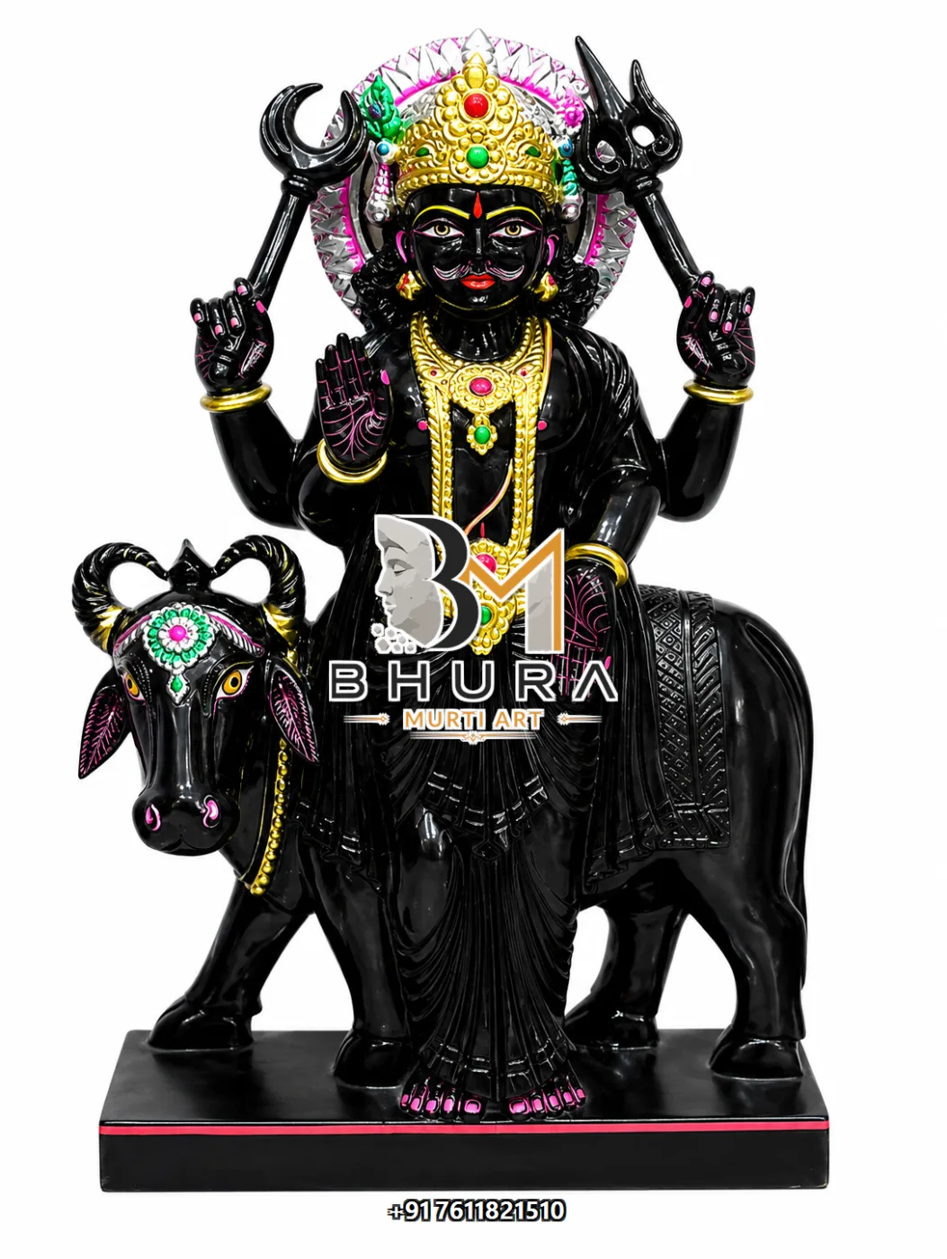 Traditional Navgraha Marble Statue Collection - handcrafted marble design view 3