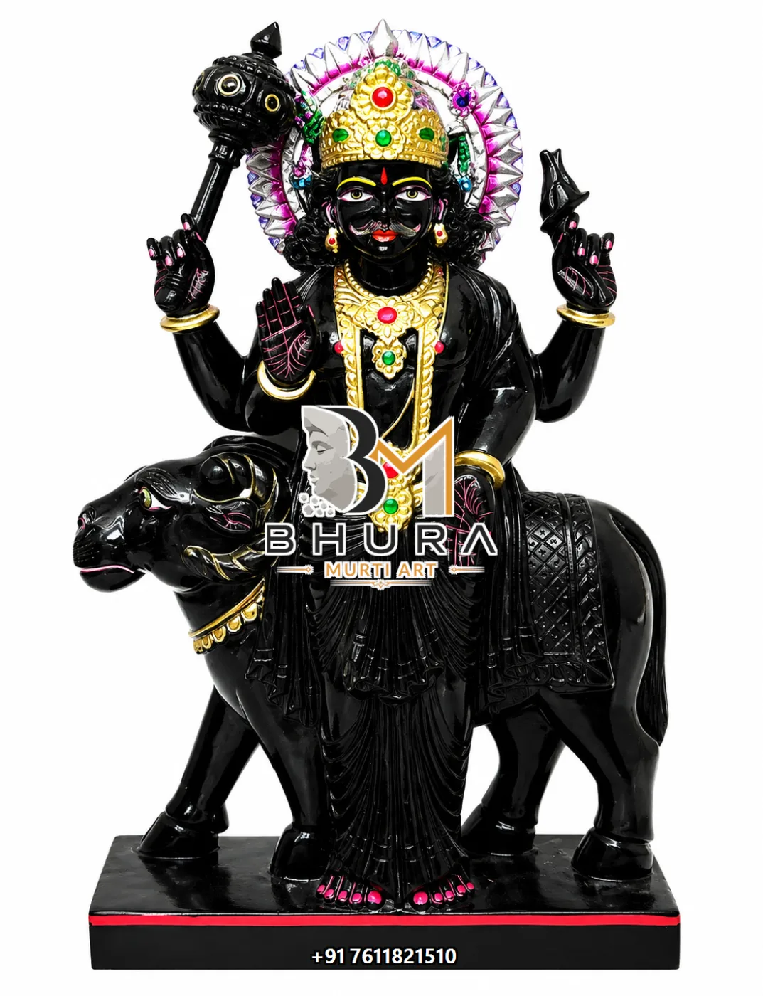 Traditional Navgraha Marble Statue Collection - handcrafted marble design view 4