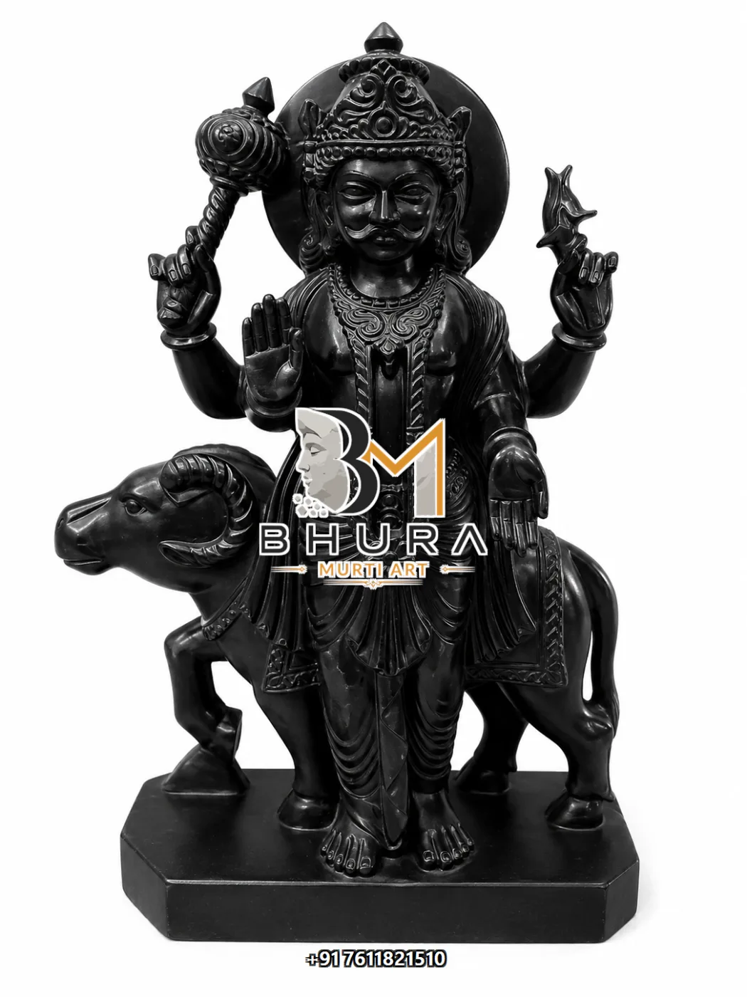 Hand-Painted Navgraha Marble Statue Collection - handcrafted marble design view 2