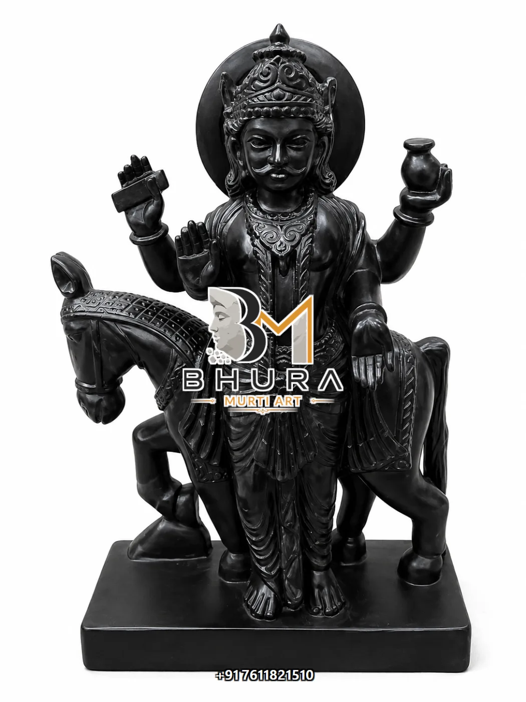 Temple-Style Navgraha Marble Statue Collection - handcrafted marble design view 2
