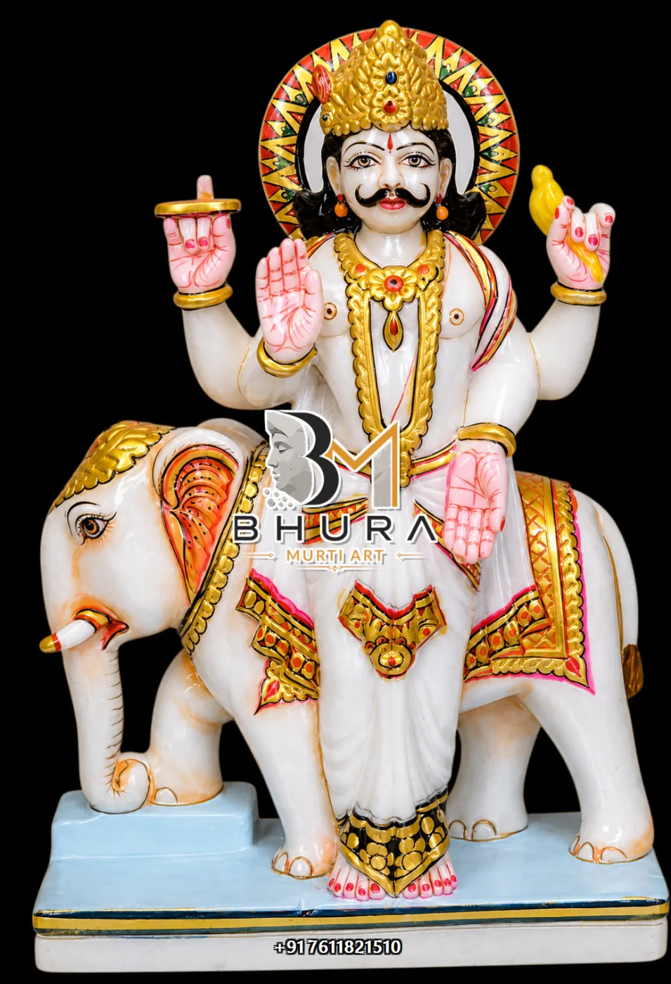 Premium Navgraha Marble Statue Collection - handcrafted marble design view 3