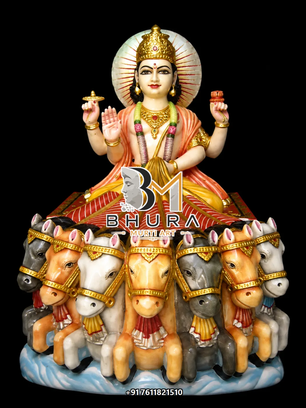Vedic Navgraha Marble Statue Collection - handcrafted marble design view 2