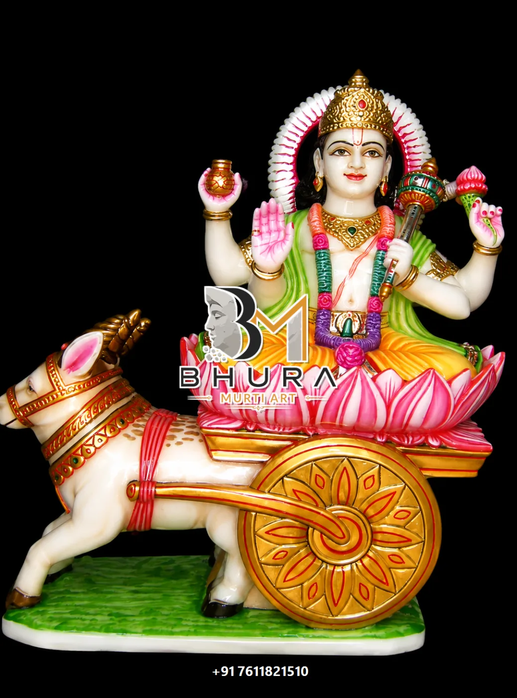 Vedic Navgraha Marble Statue Collection - handcrafted marble design view 4