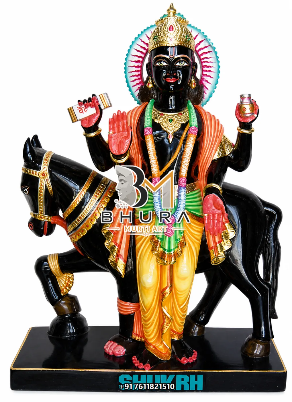 Devotional Navgraha Marble Statue Collection - handcrafted marble design view 4