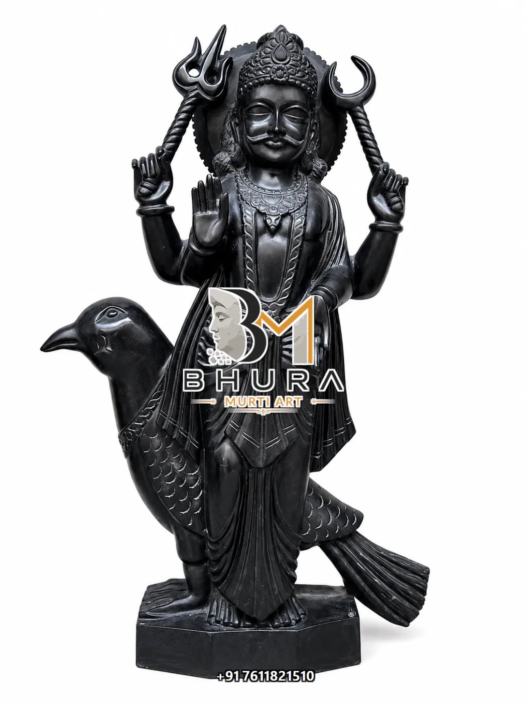 Hand-Carved Navgraha Marble Statue Collection - handcrafted marble design view 3
