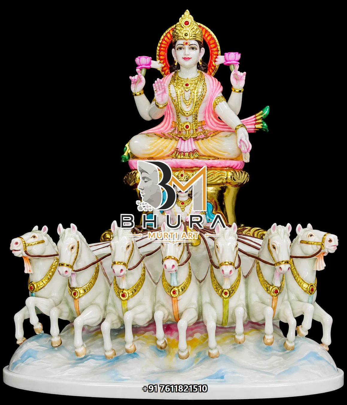 Sacred Navgraha Marble Statue Collection - handcrafted marble design view 4