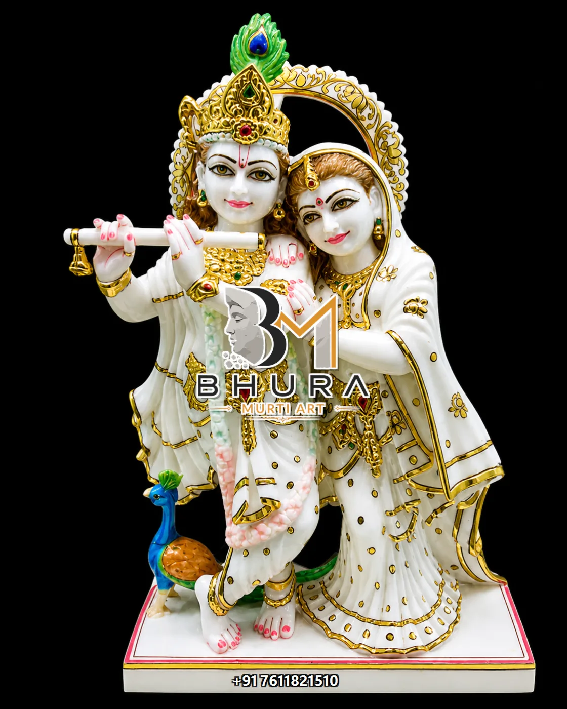 Radha Krishna Prem Murti Collection - handcrafted marble design view 2