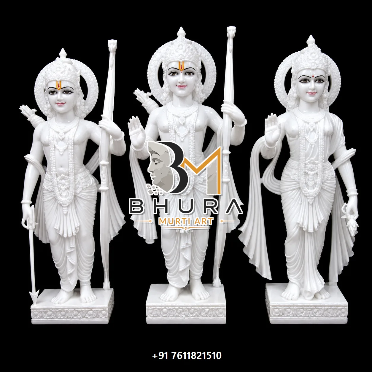Shri Ram Sita Laxman Hanuman Murti Collection - handcrafted marble design view 3