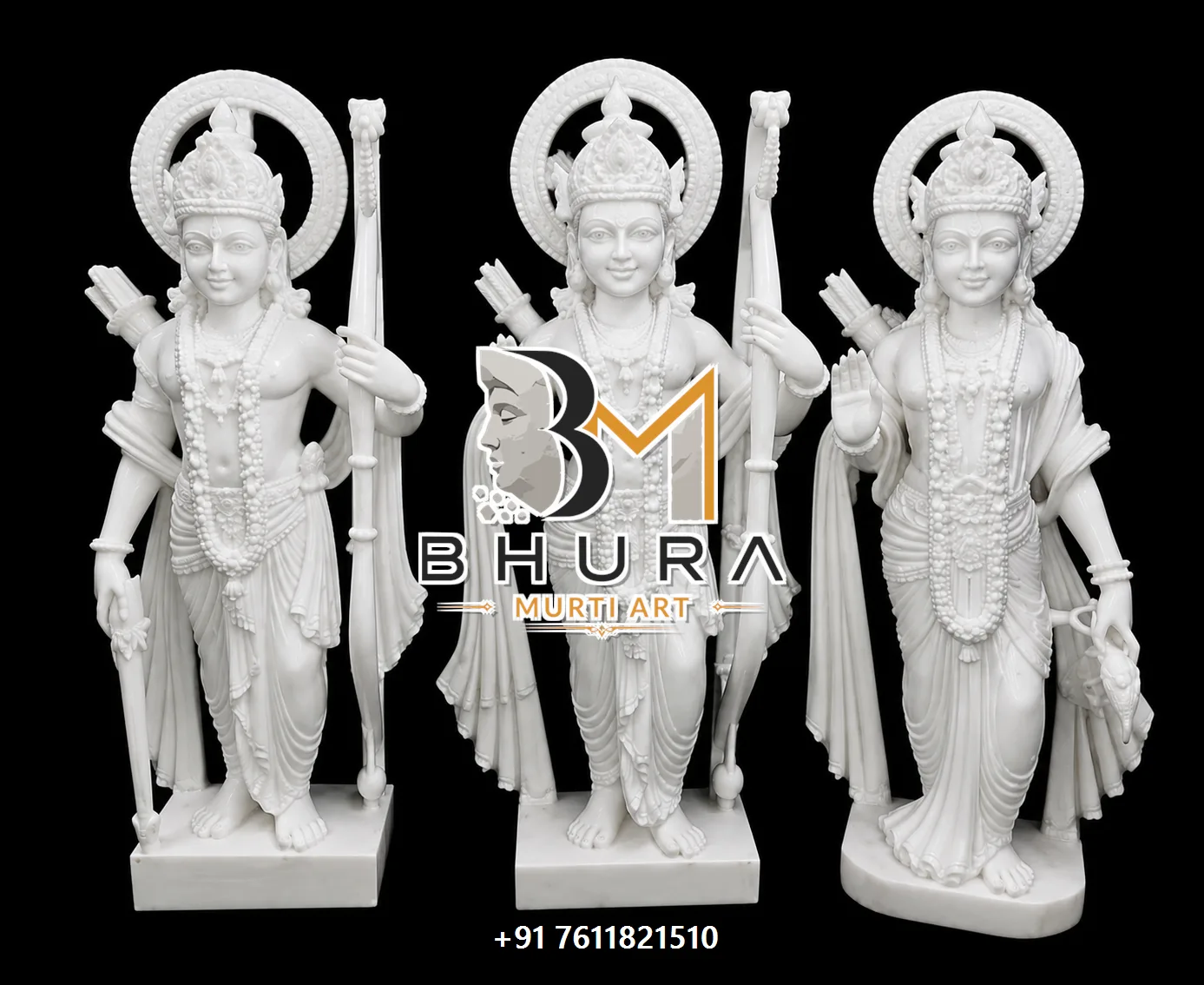 Shri Ram Sita Laxman Hanuman Murti Collection - handcrafted marble design view 4