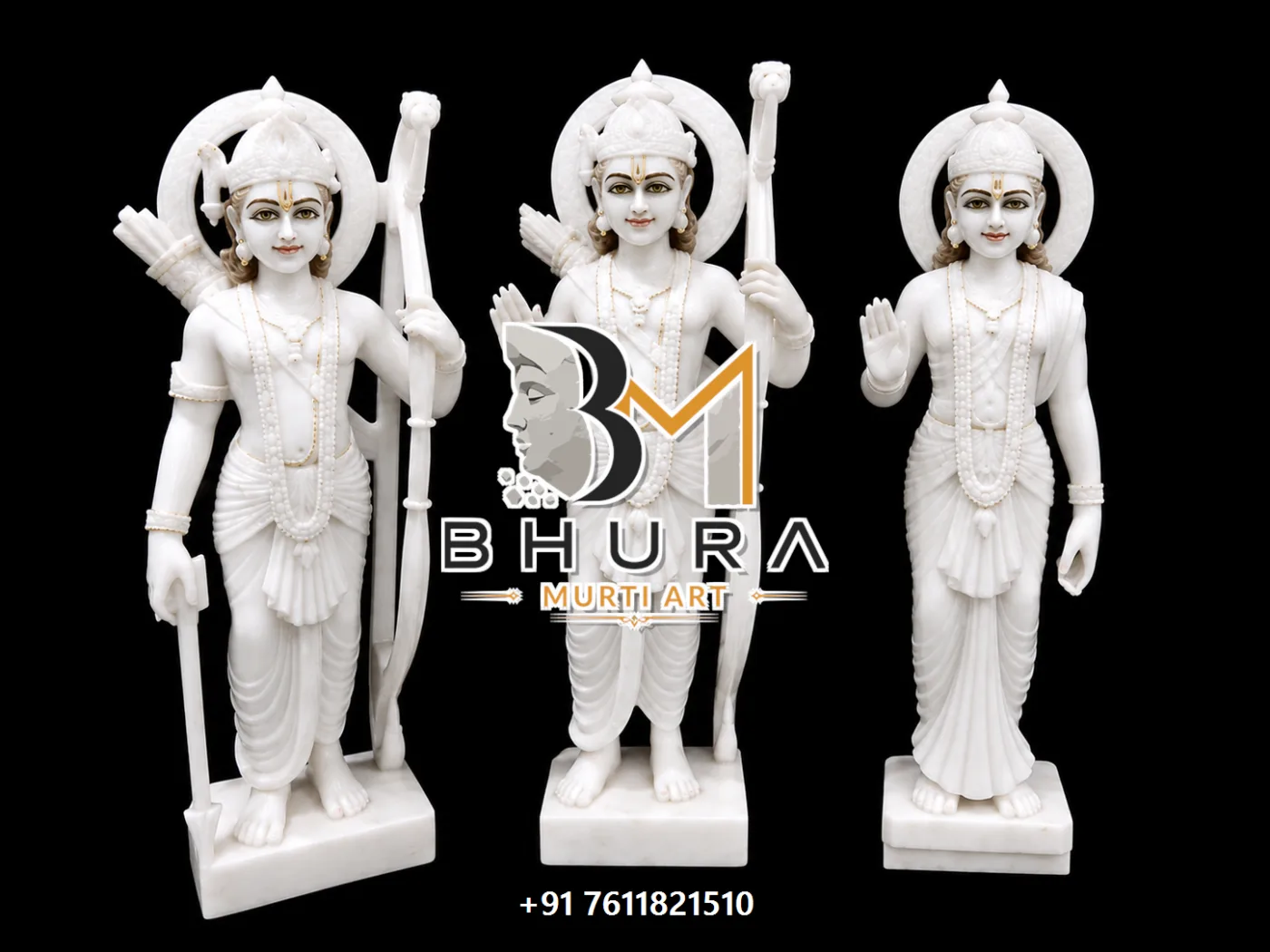 Temple-Style Ram Darbar Sculpture Collection - handcrafted marble design view 4