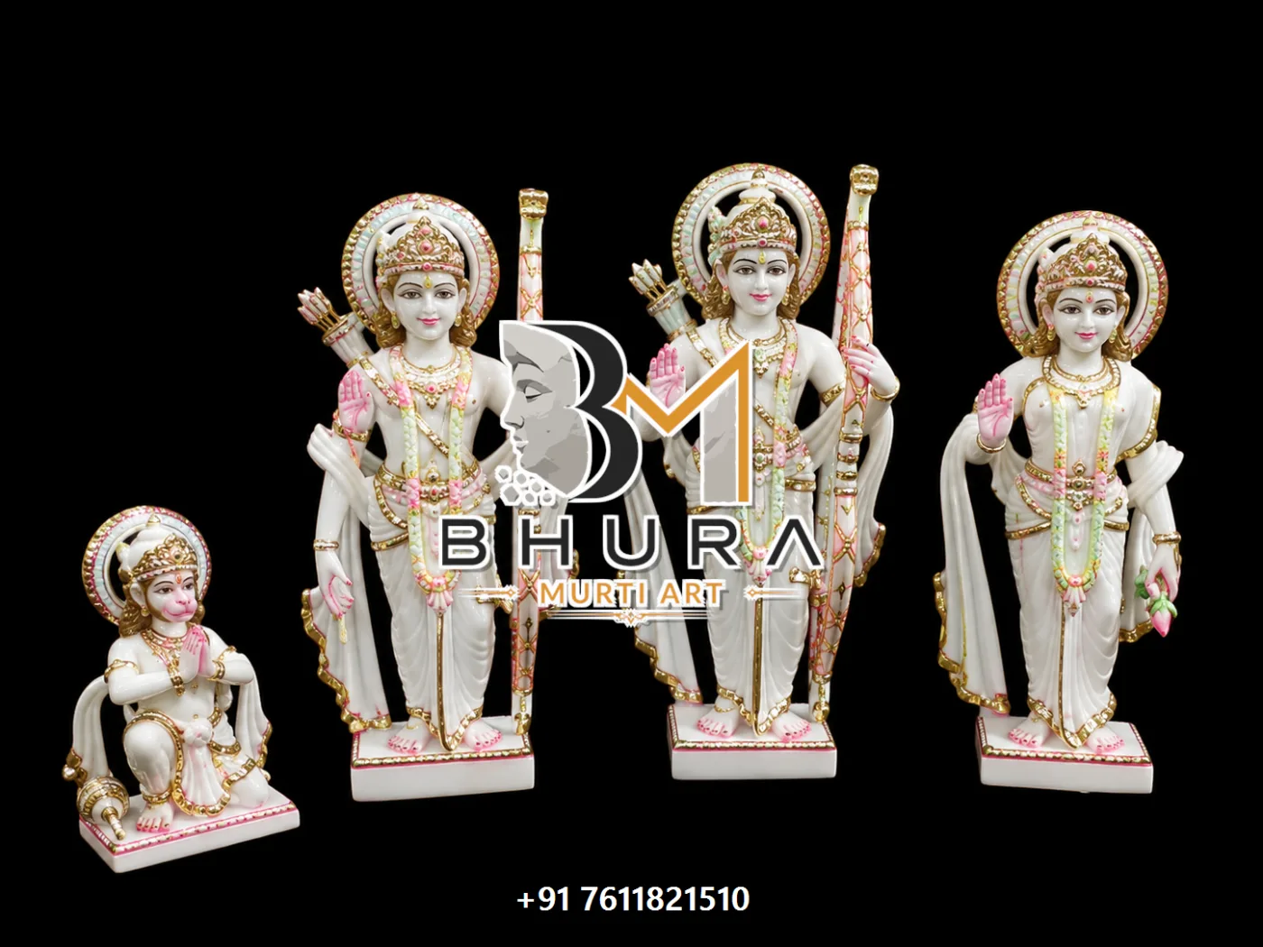 Premium Shri Ram Darbar Murti Collection - handcrafted marble design view 2