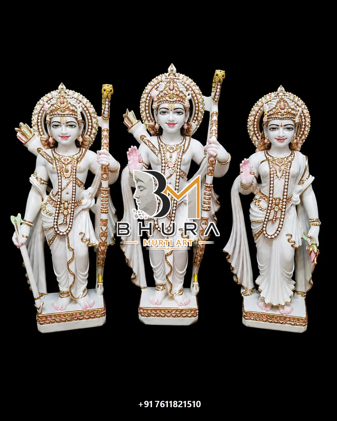 Premium Shri Ram Darbar Murti Collection - handcrafted marble design view 3