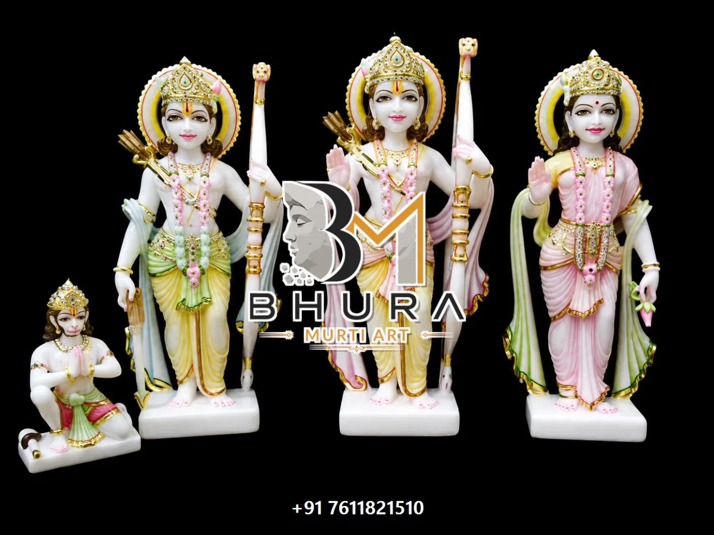 Premium Shri Ram Darbar Murti Collection - handcrafted marble design view 5