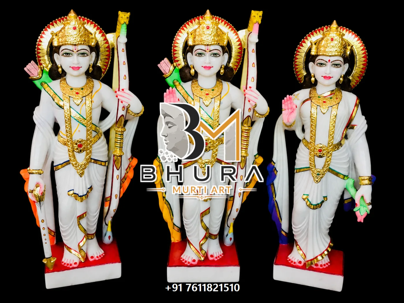 Devotional Shri Ram Darbar Idol Collection - handcrafted marble design view 3