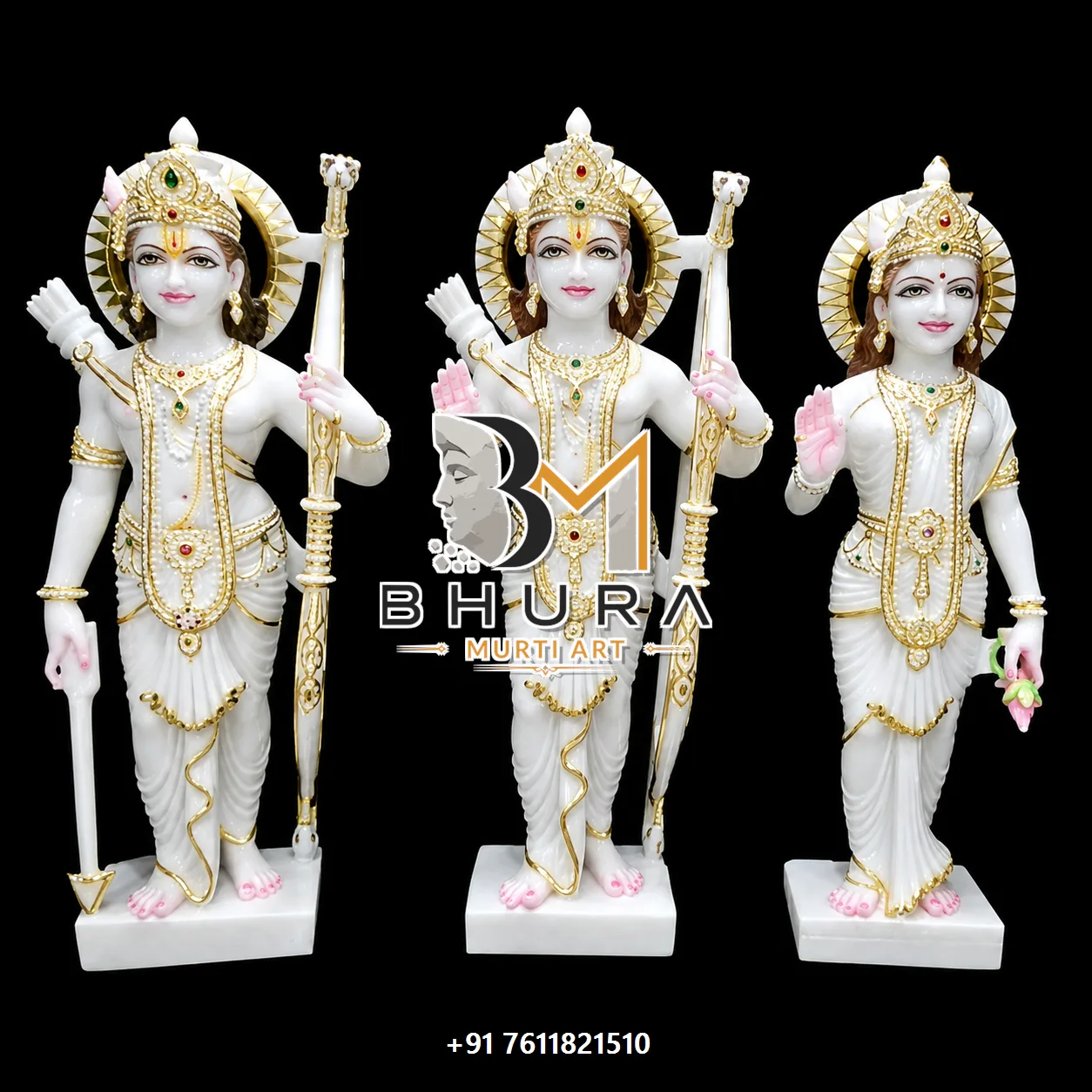 Designer Ram Darbar Marble Sculpture Collection - handcrafted marble design view 2