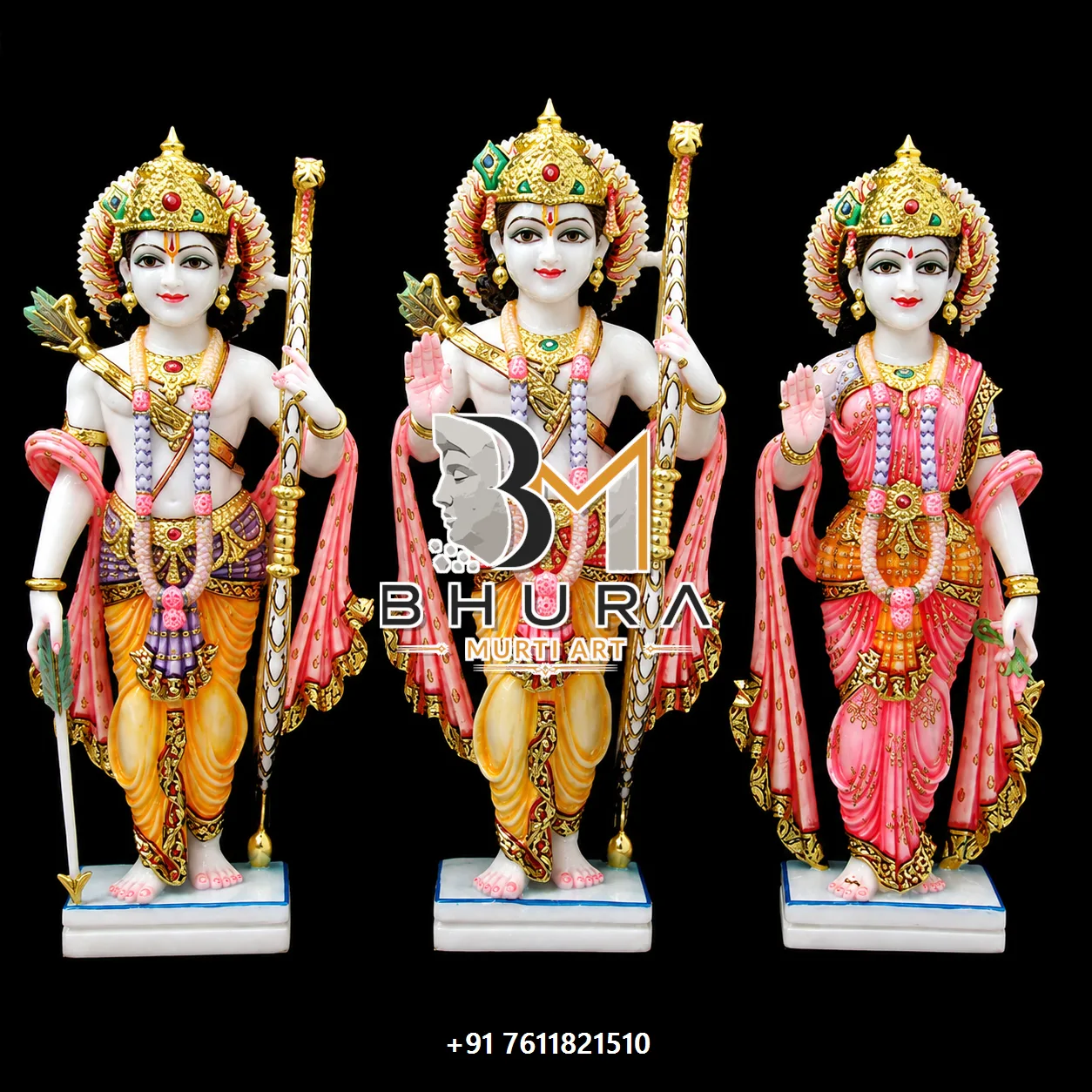 Premium Ram Sita Darbar Sculpture Collection - handcrafted marble design view 2