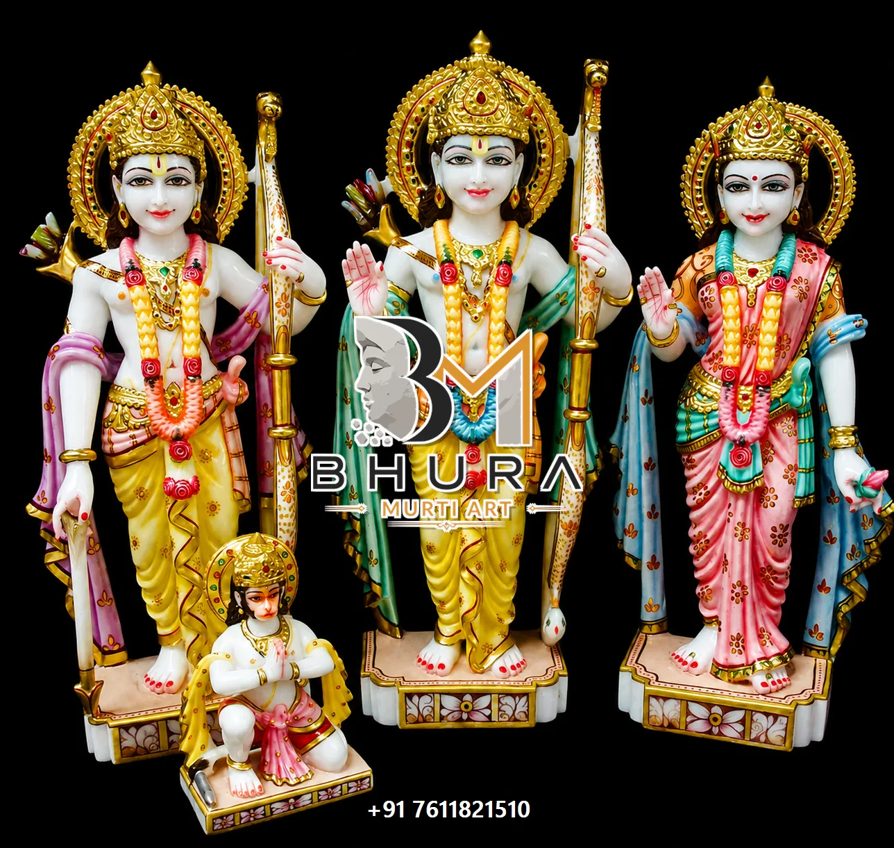 Premium Ram Sita Darbar Sculpture Collection - handcrafted marble design view 3