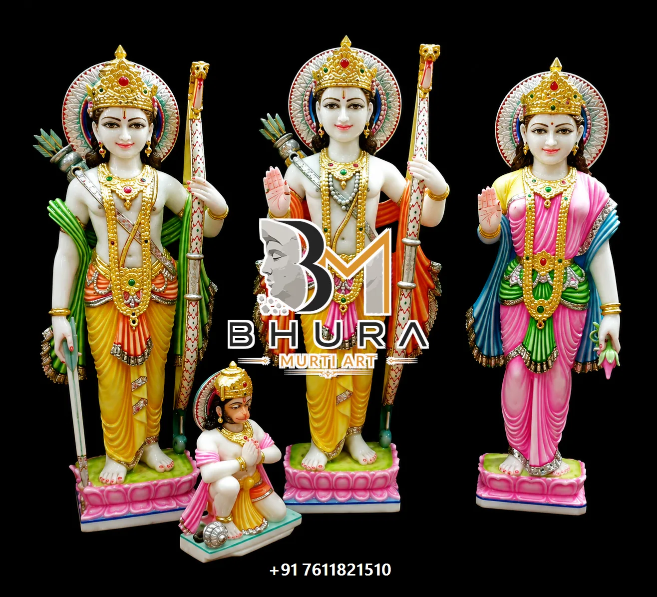 Premium Ram Sita Darbar Sculpture Collection - handcrafted marble design view 4