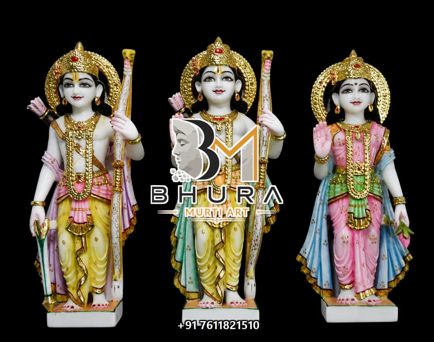 Decorative Shri Ram Darbar Marble Statue Collection - handcrafted marble design view 2