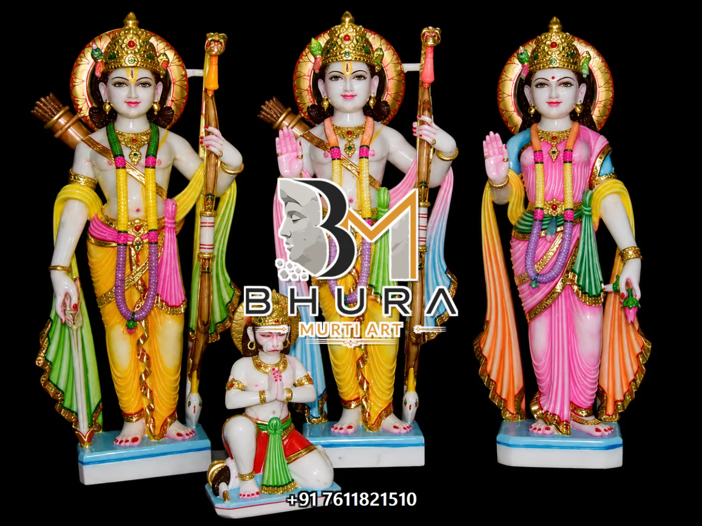 Decorative Shri Ram Darbar Marble Statue Collection - handcrafted marble design view 4