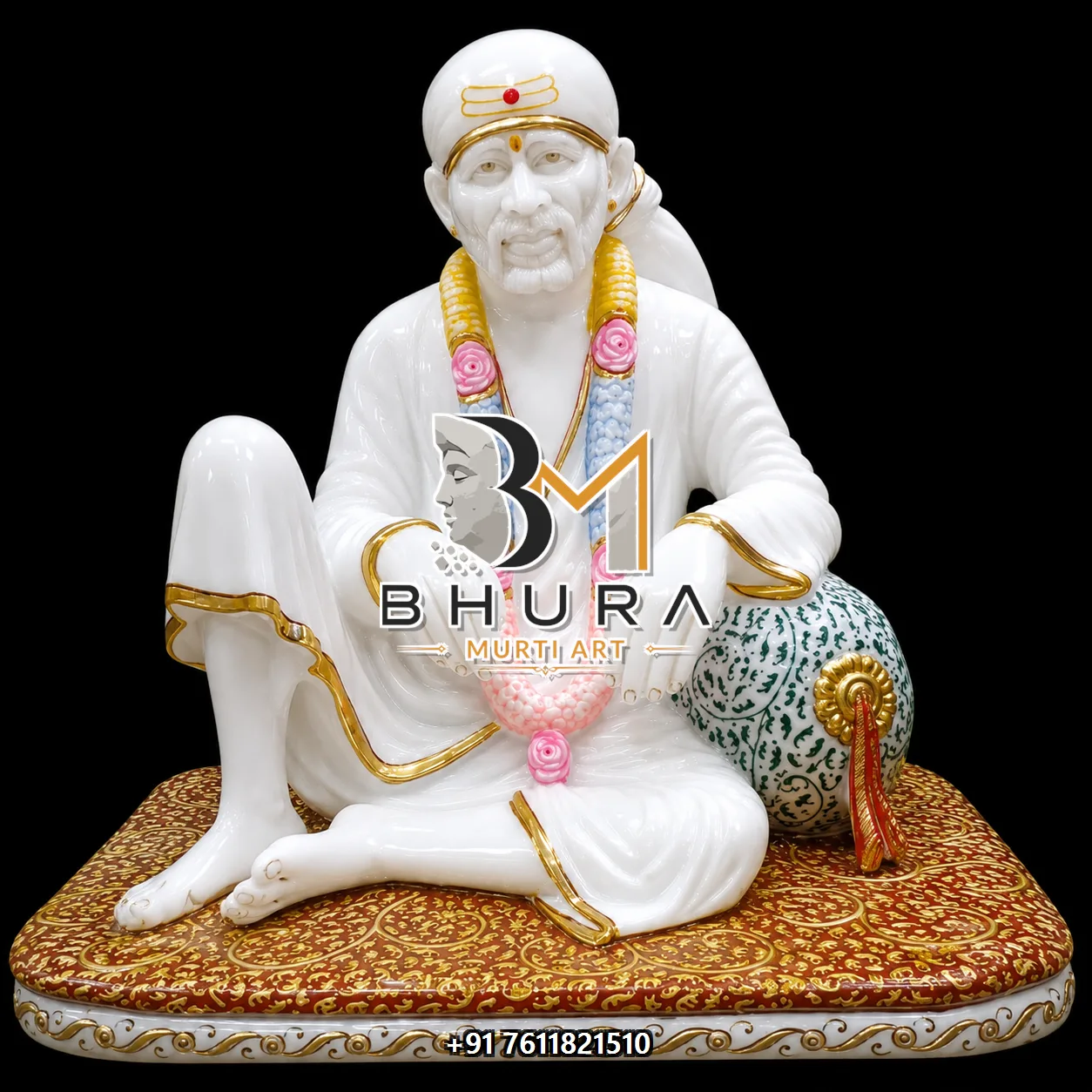 Handcrafted Shirdi Sai Baba Marble Statue Collection - handcrafted marble design view 3