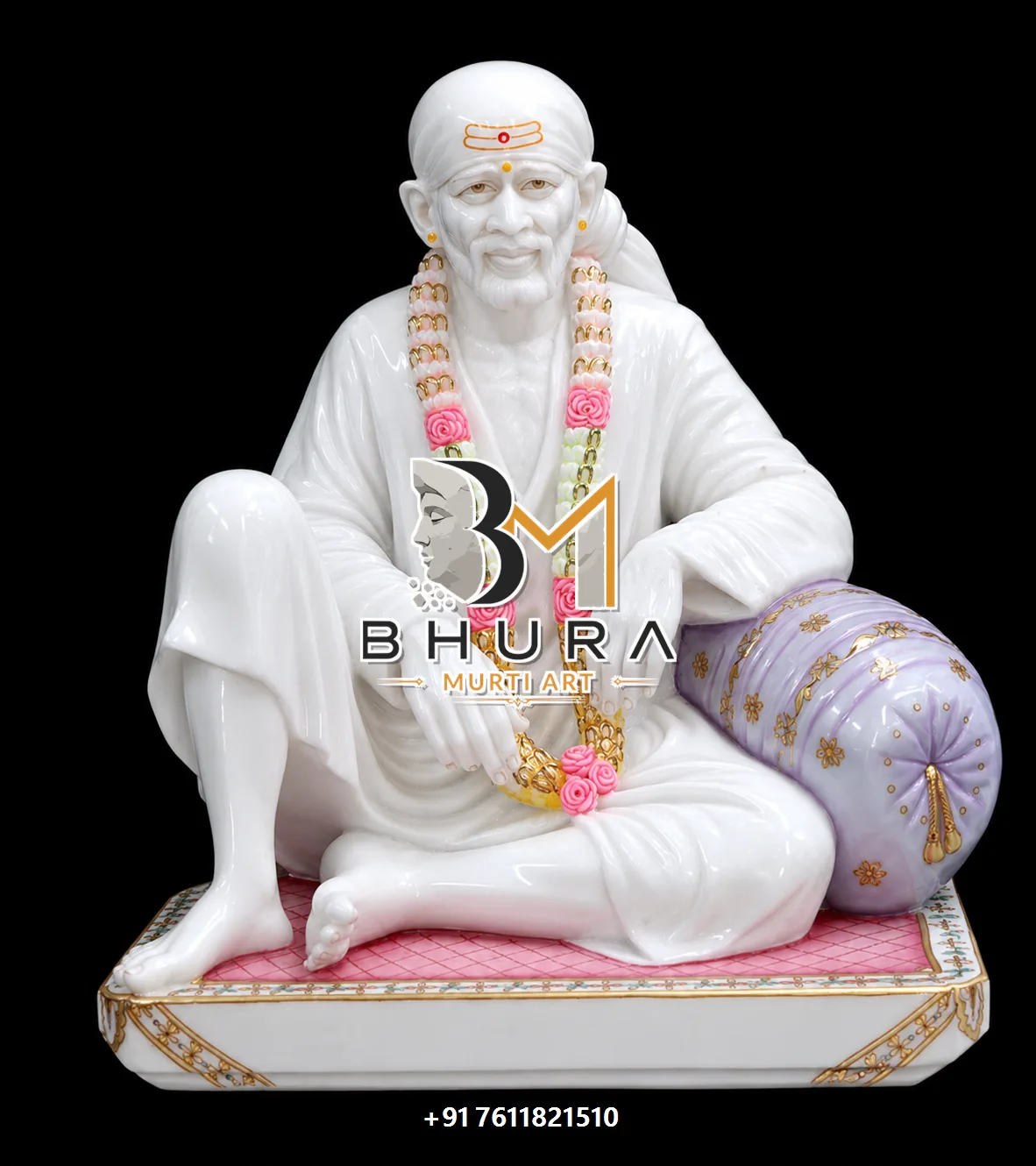 Handcrafted Shirdi Sai Baba Marble Statue Collection - handcrafted marble design view 4