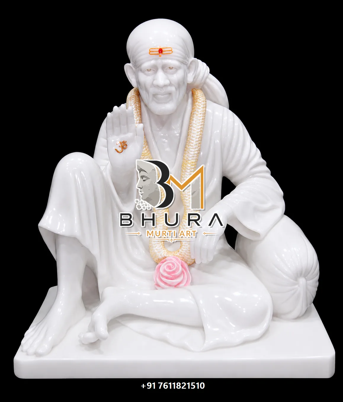 Sai Baba Ashirwad Marble Murti Collection - handcrafted marble design view 2