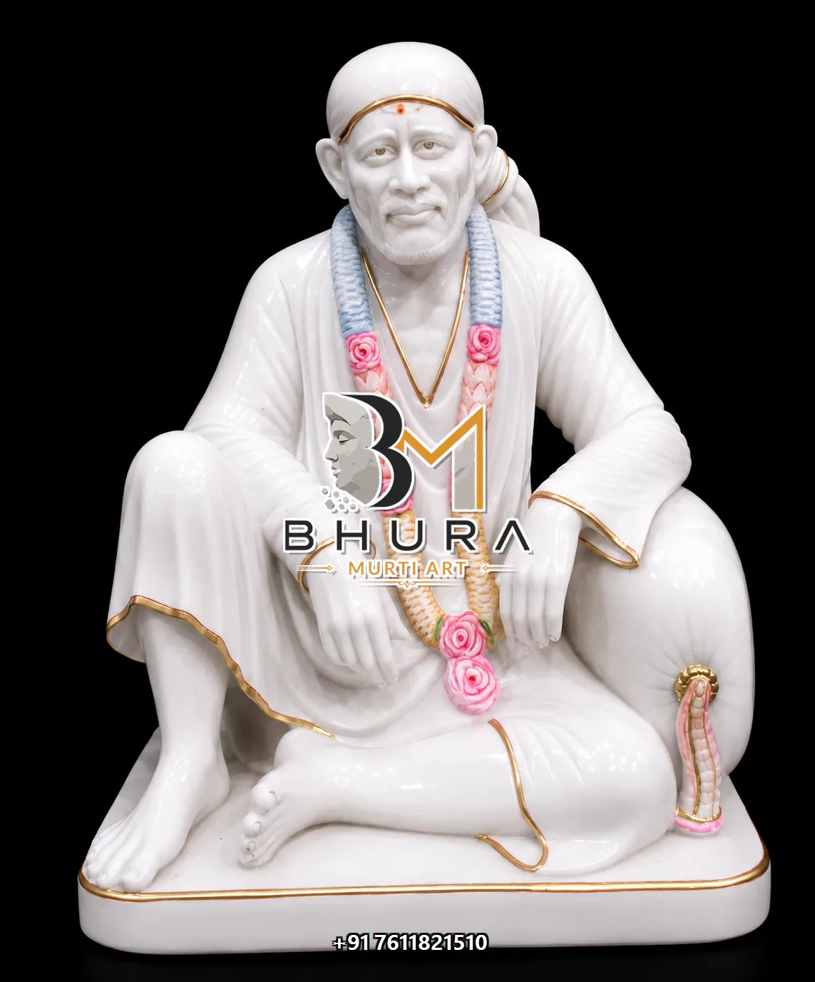 Sai Baba Ashirwad Marble Murti Collection - handcrafted marble design view 3