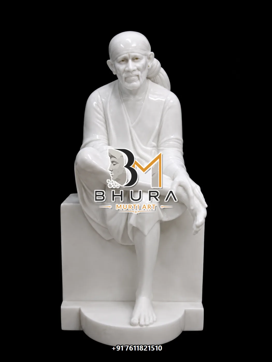 Divine Shirdi Sai Baba Hand-Painted Idol Collection - handcrafted marble design view 5