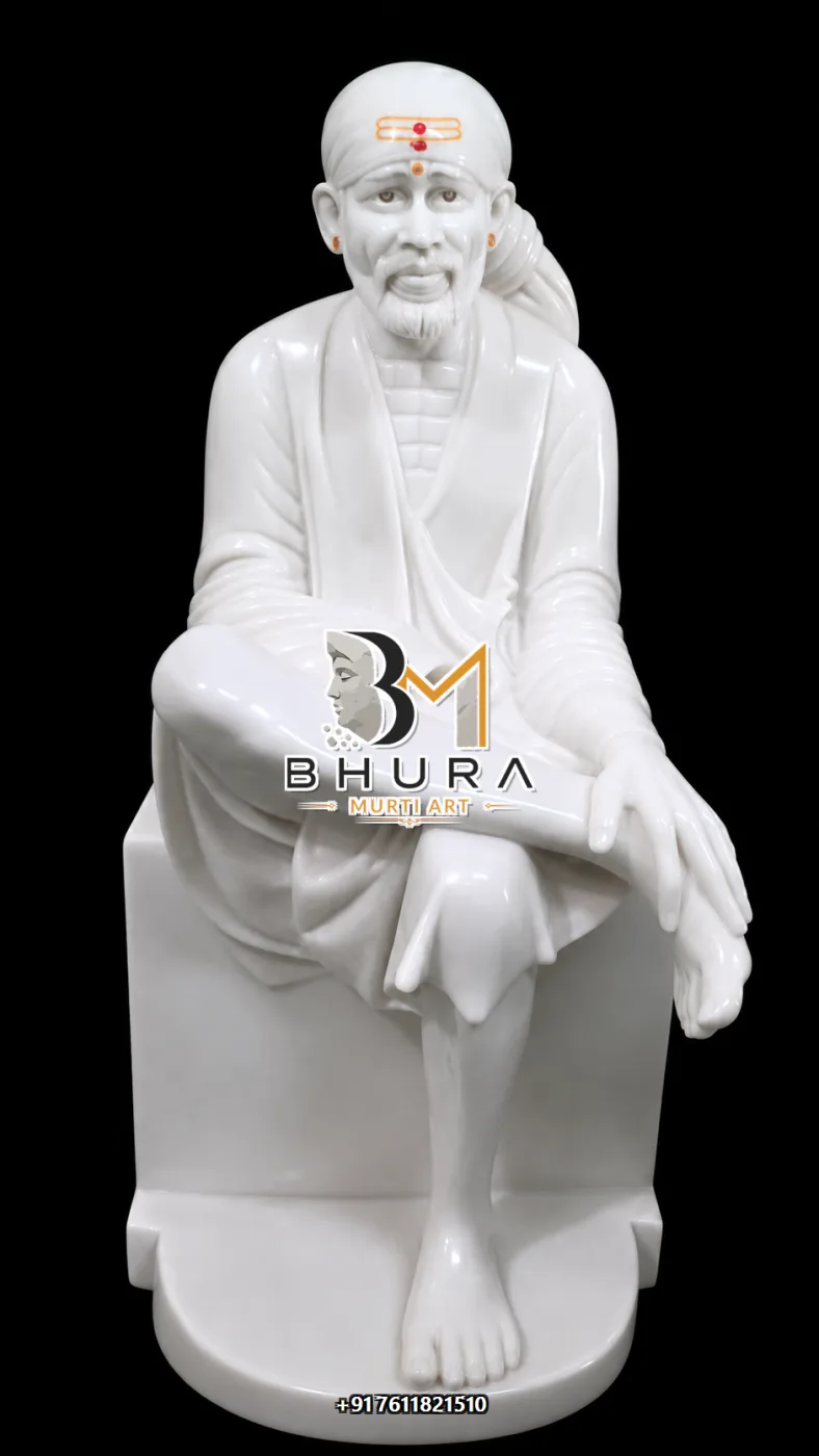 Premium Sai Baba Marble Sculpture Collection - handcrafted marble design view 5