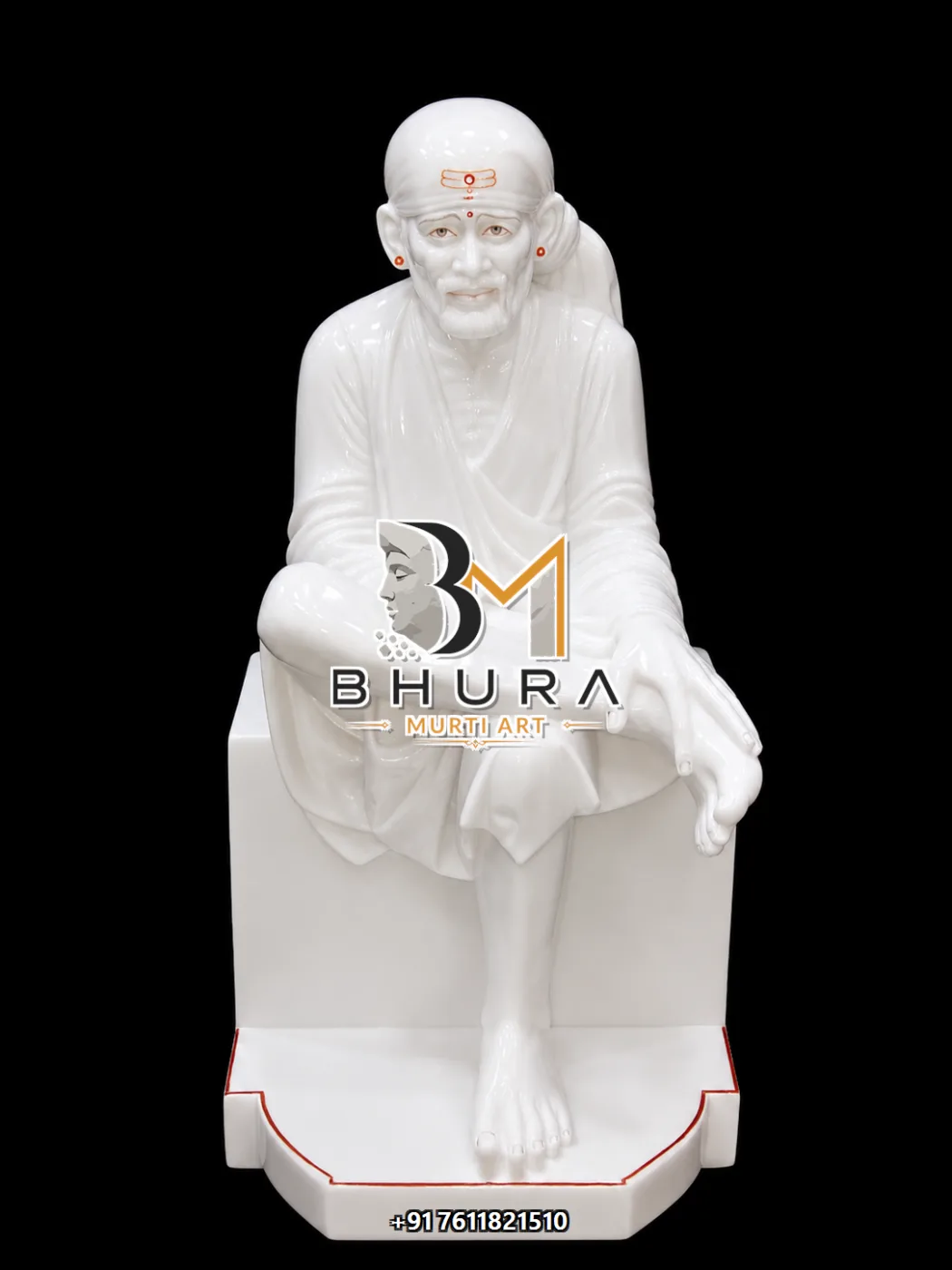 Temple-Style Shirdi Sai Baba Statue Collection - handcrafted marble design view 2