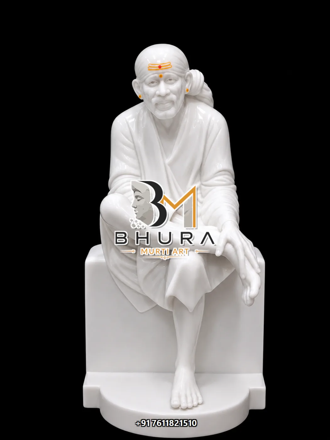 Temple-Style Shirdi Sai Baba Statue Collection - handcrafted marble design view 3