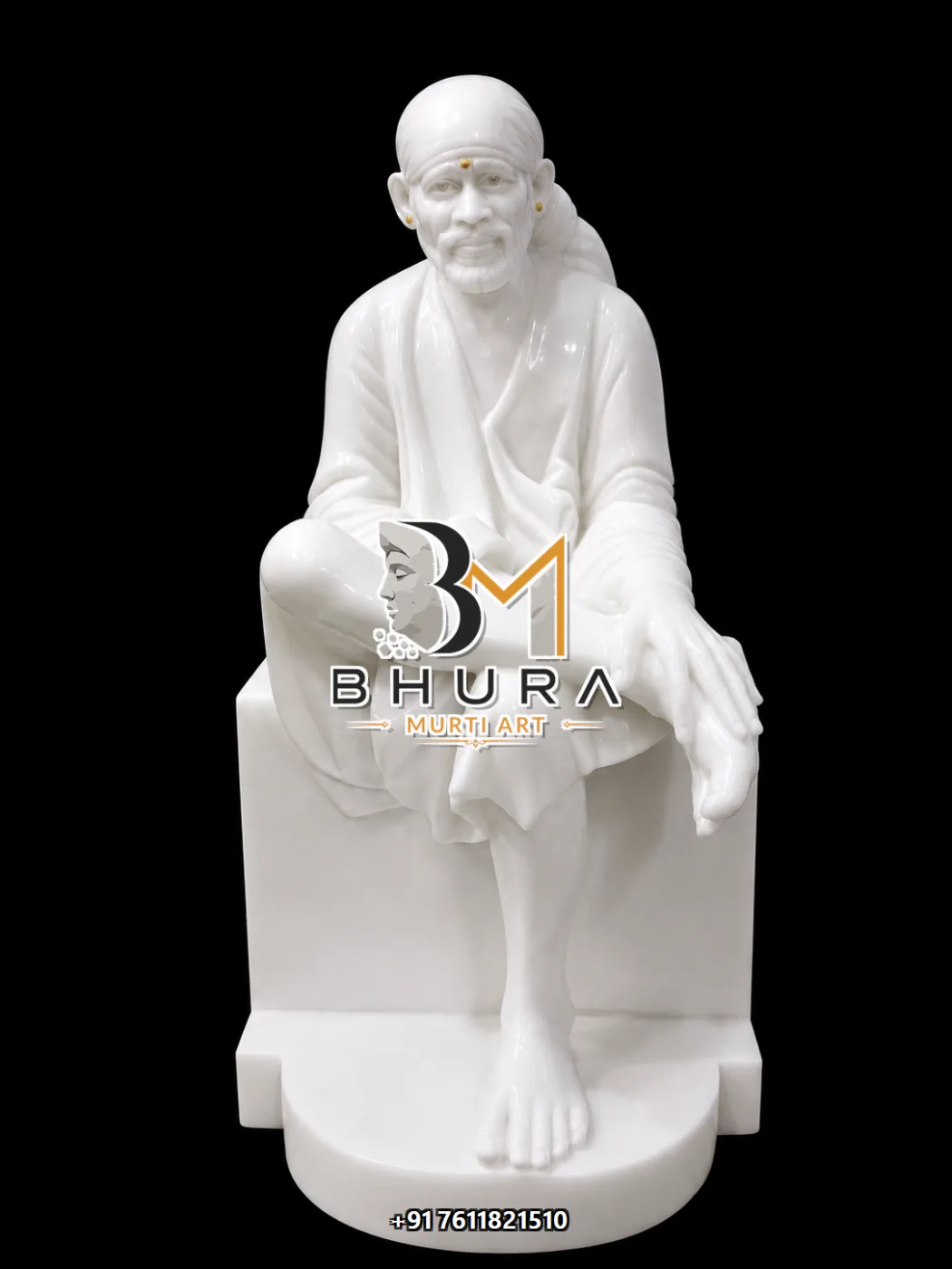 Temple-Style Shirdi Sai Baba Statue Collection - handcrafted marble design view 4