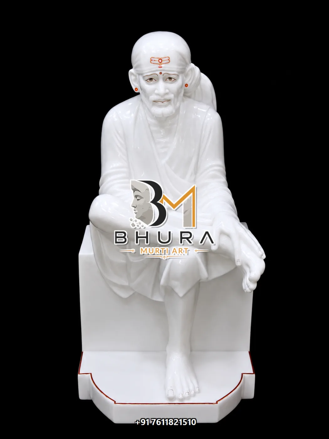 Temple-Style Shirdi Sai Baba Statue Collection - handcrafted marble design view 5